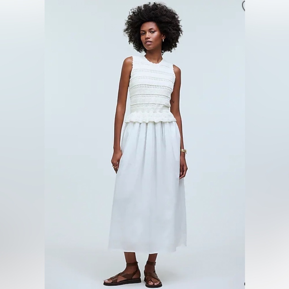 New MADEWELL Banjanan Heather Crochet Size S Cream/White